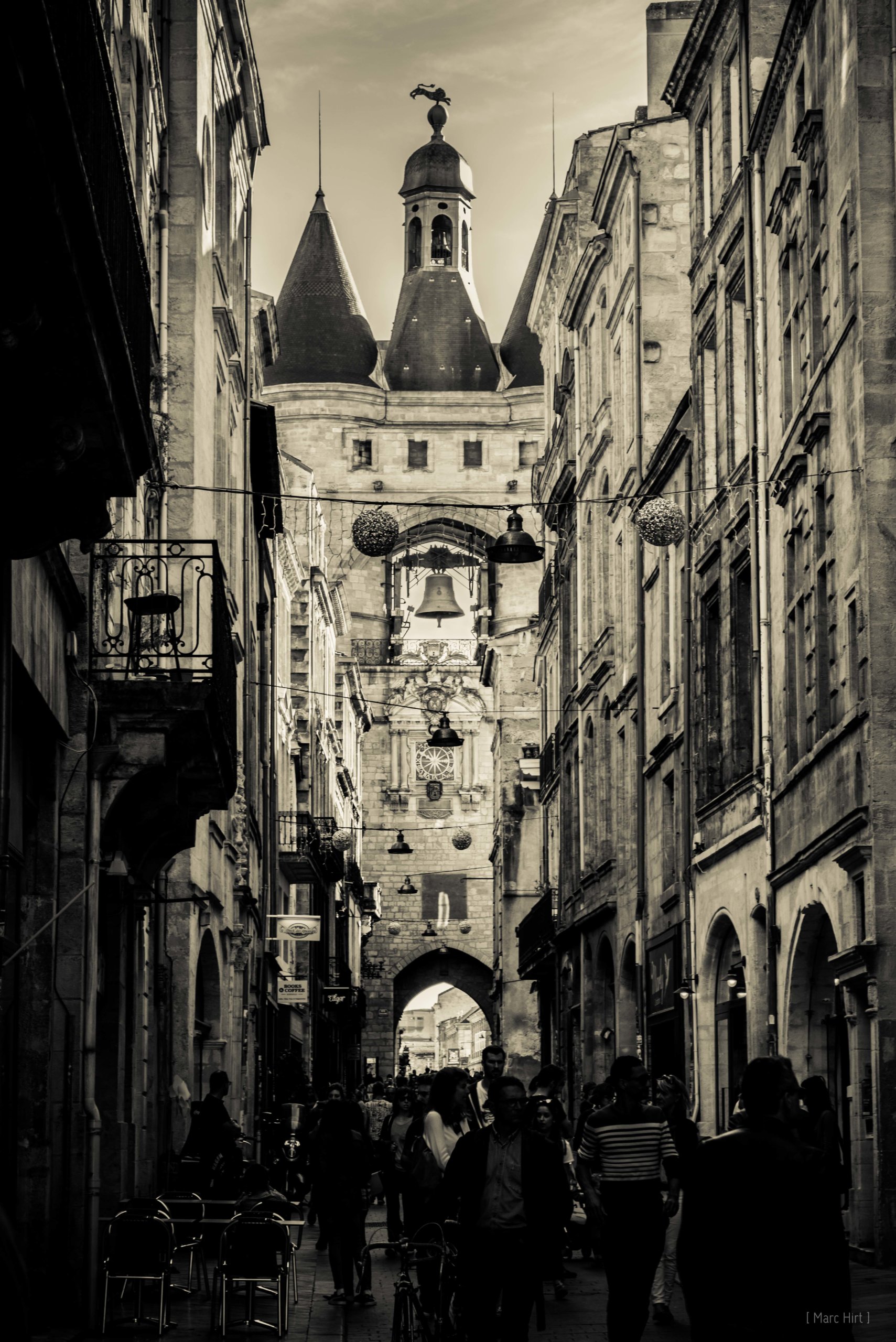 bordeaux en noir et blanc