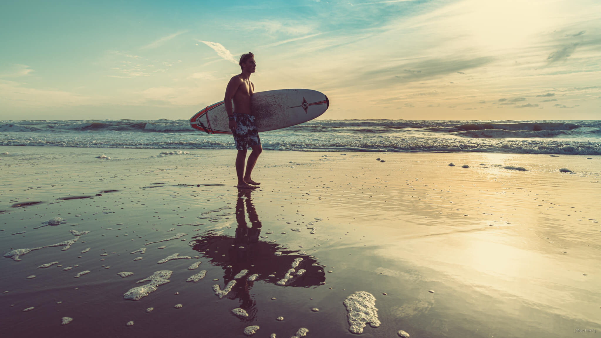 Série seventies avec ange, océan atlantique, montalivet, plage ©Marc HIRT