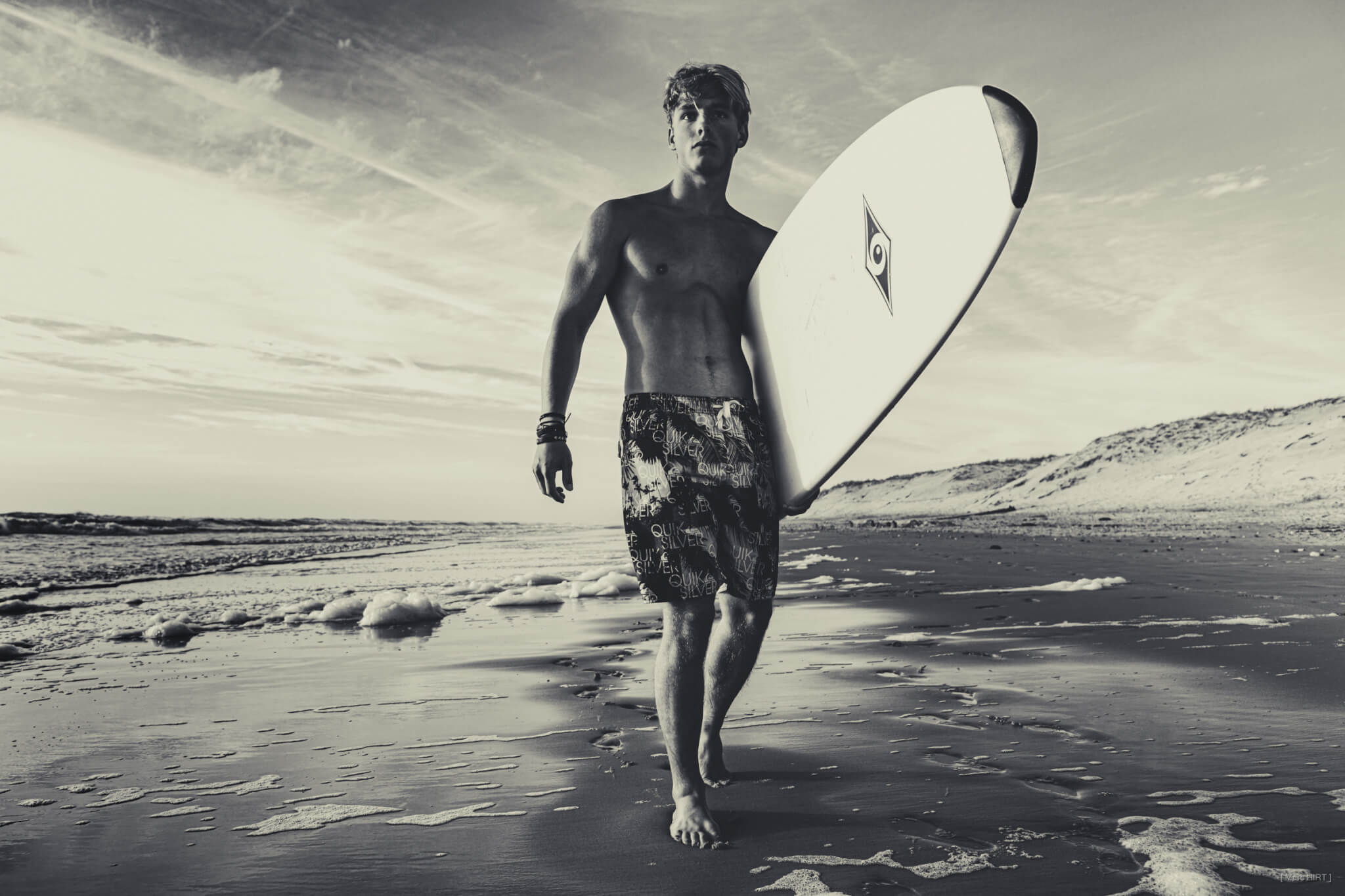 Série seventies avec ange, océan atlantique, montalivet, plage ©Marc HIRT